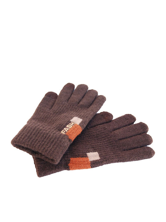 Unisex Knitted Touch Gloves Brown
