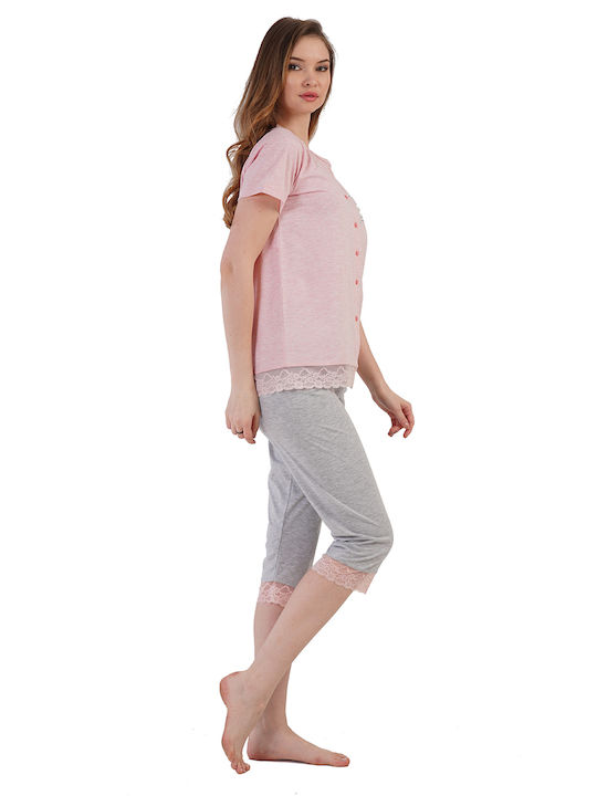 Vienetta Secret Sommer Damen Pyjama-Set Rosa Vienetta Vienetta