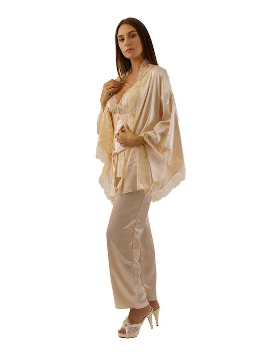 FMS Winter Women's Robe with Pajamas Gold
