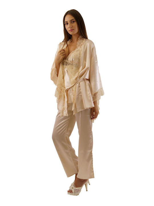 FMS Winter Women's Robe with Pajamas Gold