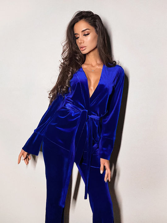 La Lolita Amsterdam Winter Women's Pyjama Set Blue Leyla