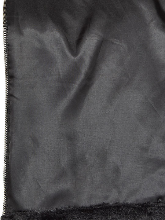 Frauen Schwarz Jacke mit Kapuze