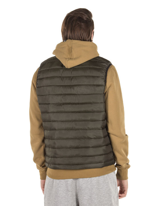 Aeropostale Men's Winter Sleeveless Puffer Jacket Khaki