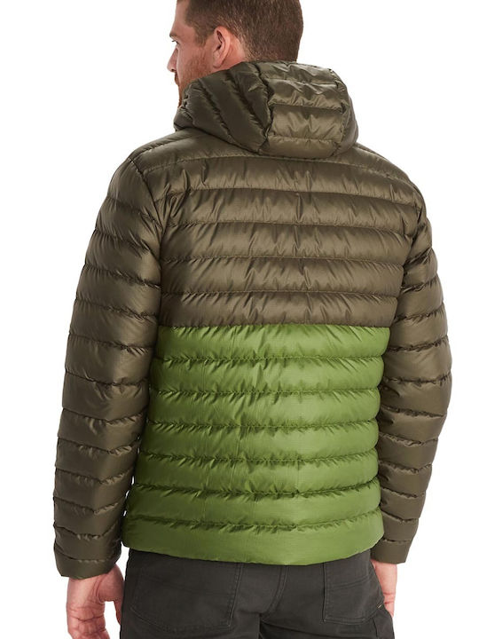 Marmot Hoody Geacă pentru bărbați Puffer Impermeabil Khaki