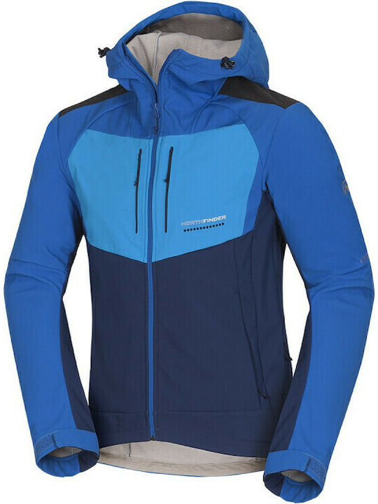 Northfinder Hybrid Herren Winter Jacke Softshell Wasserdicht und winddicht Blau