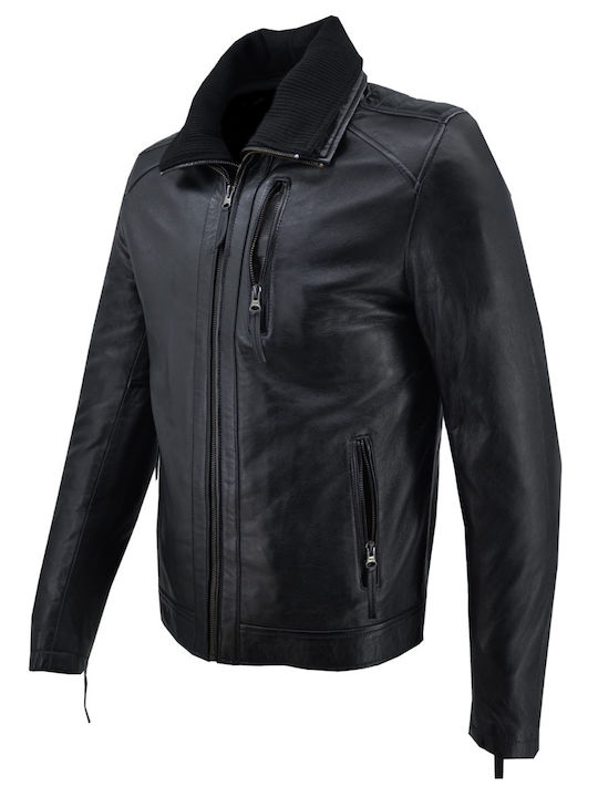 Δερμάτινο Μπουφάν Biker Black