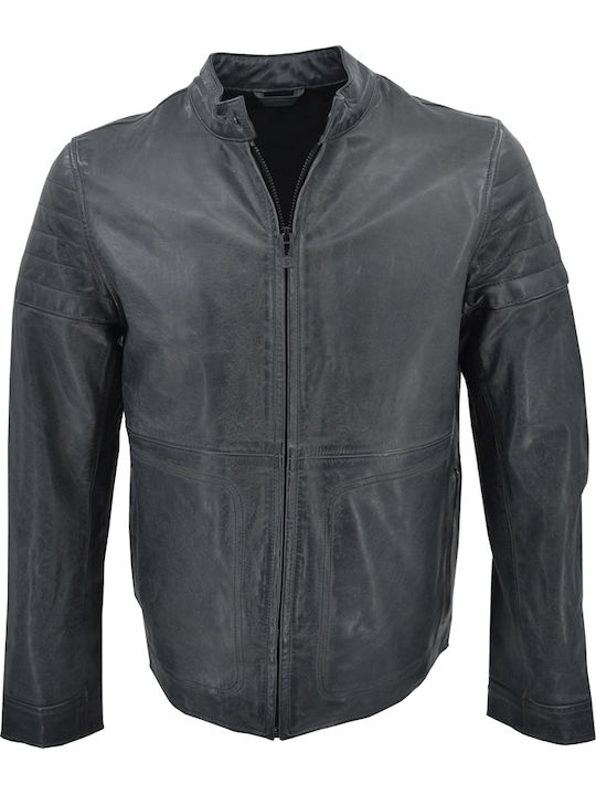 Δερμάτινα 100 Men's Winter Leather Jacket Gray