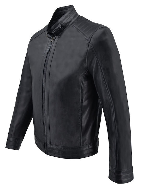 Δερμάτινα 100 Men's Winter Leather Jacket Black