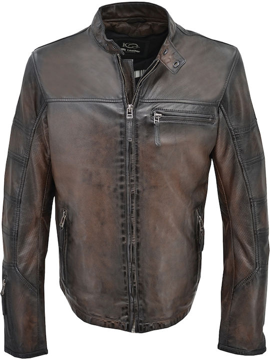 Δερμάτινα 100 Men's Winter Leather Jacket Brown