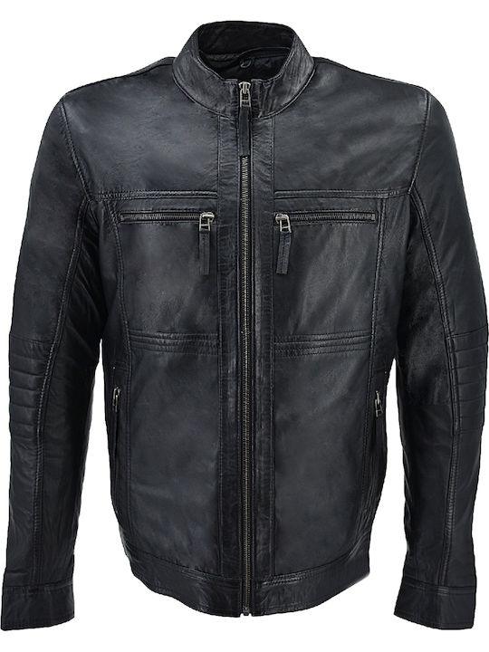 Δερμάτινα 100 Men's Winter Leather Jacket Black