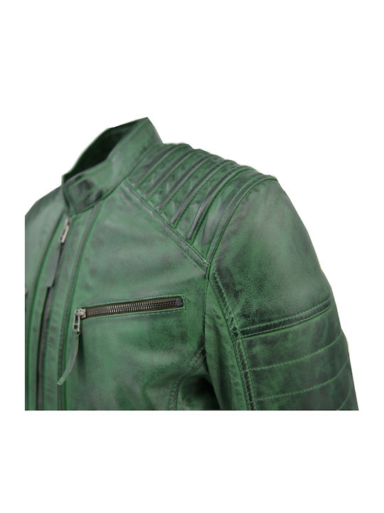 Lederjacke Jacke Biker Grün