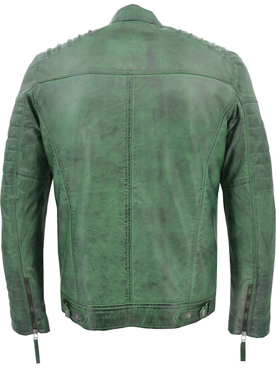Lederjacke Jacke Biker Grün