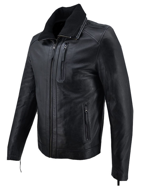 Δερμάτινο Μπουφάν Biker Black