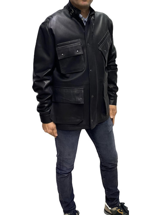 De-5519 Leather Jacket Black