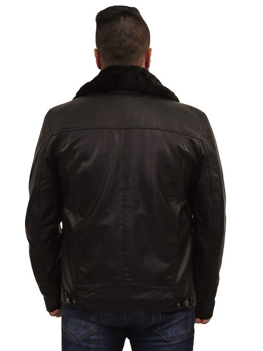 Leatherland Ice Herren Winter Jacke Leder Braun