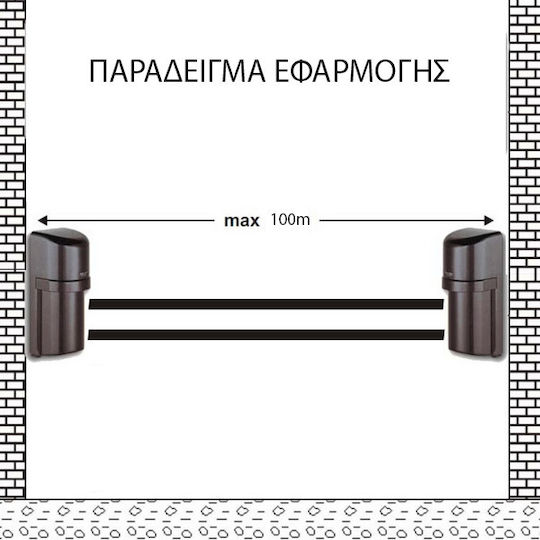 Ενσύρματος Ανιχνευτής Τετραπλής Δέσμης Εμβέλειας 100m
