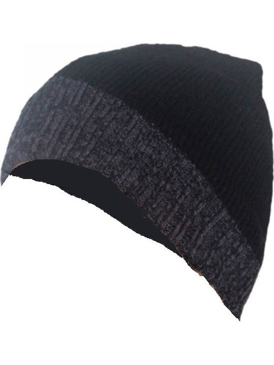 Beanie Ανδρικός Σκούφος Πλεκτός σε Μαύρο χρώμα