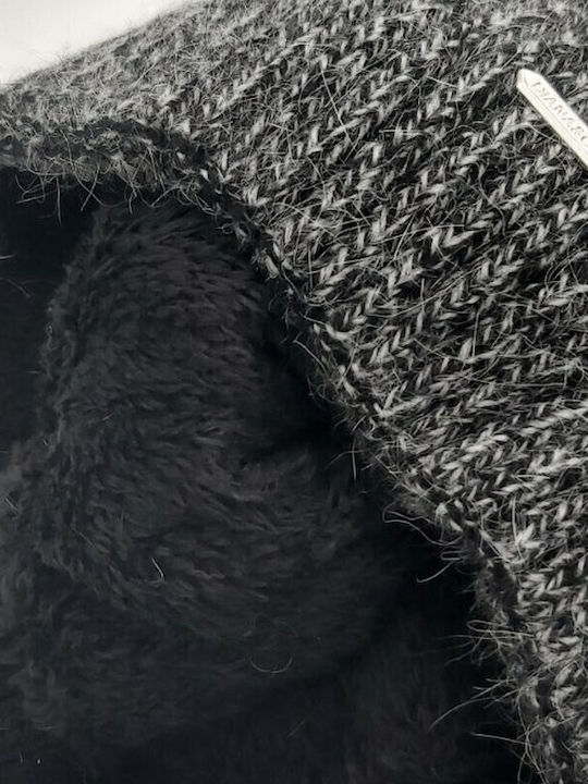 Pom Pom Beanie Γυναικείος Σκούφος Πλεκτός σε Μαύρο χρώμα