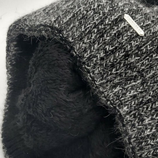 Pom Pom Beanie Frauen Beanie Gestrickt in Schwarz Farbe