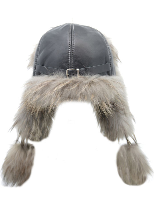 Ohrenklappen Männer Beanie Gestrickt in Gray Farbe