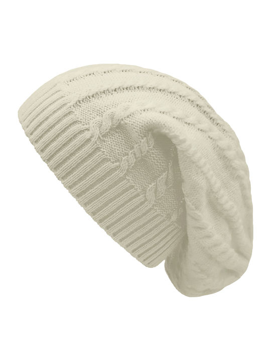 Beanie Unisex Σκούφος Πλεκτός σε Μπεζ χρώμα