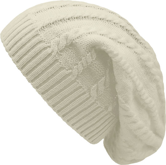 Beanie Unisex Σκούφος Πλεκτός σε Μπεζ χρώμα