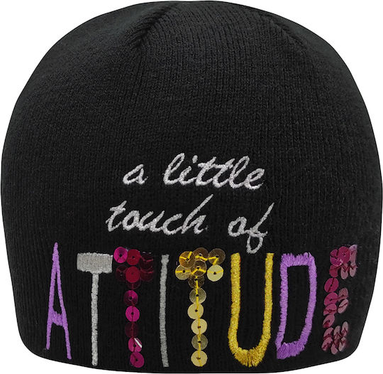 Beanie Γυναικείος Σκούφος Πλεκτός σε Μαύρο χρώμα