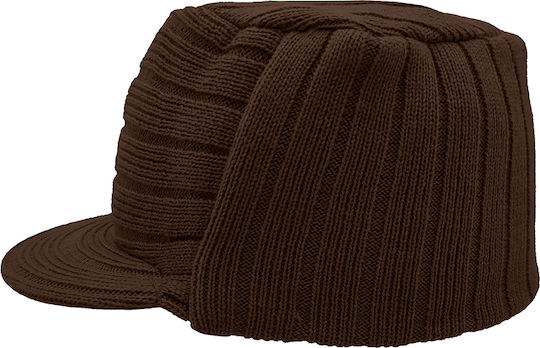 Knitted Beanie Cap Brown