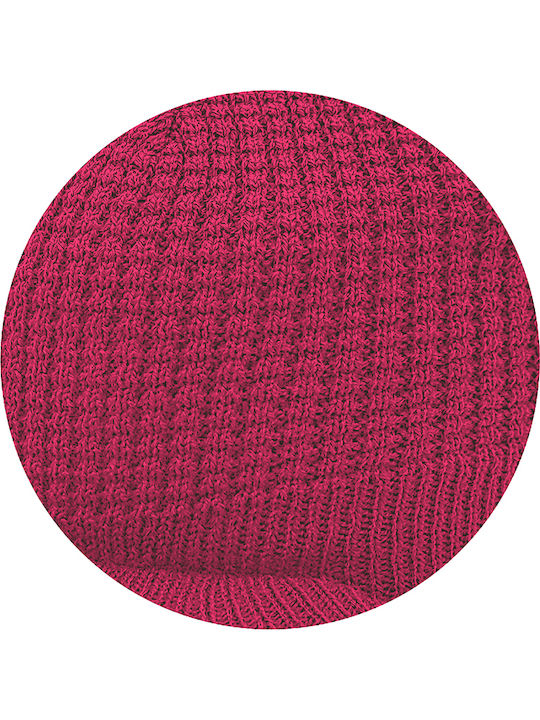 Knitted Beanie Cap Fuchsia