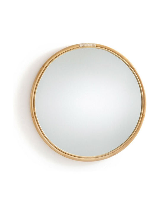 La Redoute Interieurs Wandspiegel mit Braun Rattan Rahmen Durchmesser 90cm 1Stück