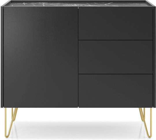 Sideboard Harmony Wooden with Drawers Charcoal 97x37x83cm
