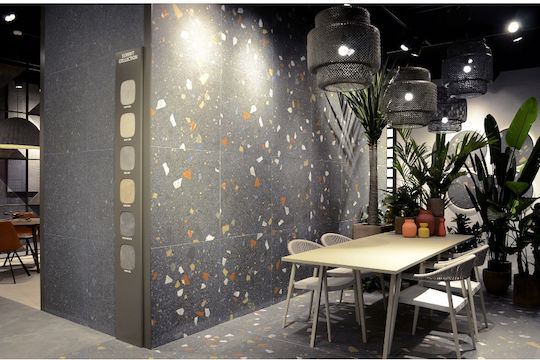 Stracciatella Grafito Fliese Boden Innenbereich 80x80cm Schwarz
