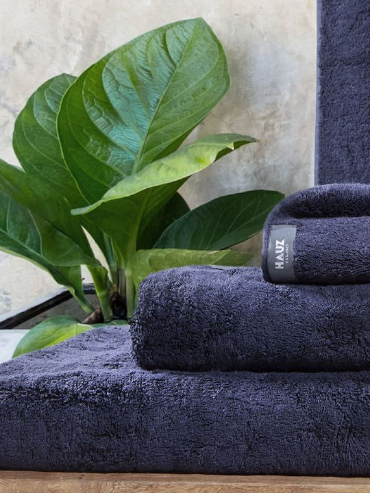 Hauz Handtuch Viscose 33x33εκ. Blue Black Gewicht 700gr/m²