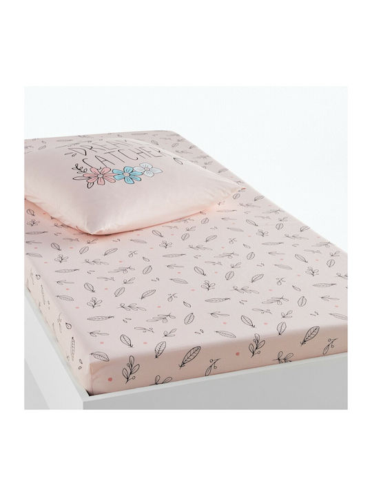 So'Home Bettlaken für Einzelbett mit Gummiband 90x190+25cm. Rosa