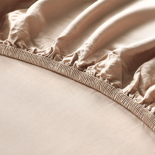 Hauz Σεντόνι King Size με Λάστιχο 200x200+40εκ. Dusty Pink