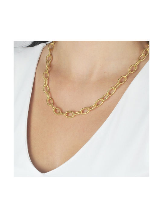 Chain Neck from Steel Gold-plated Length 55cm