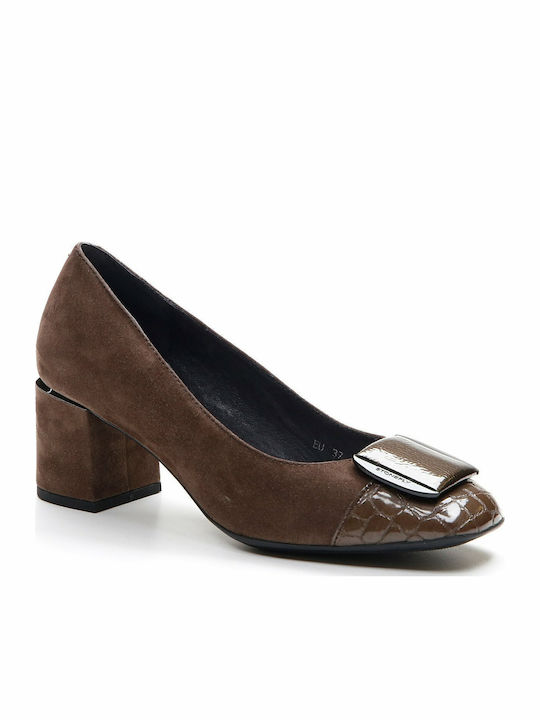 Leather Brown Heels Bridget
