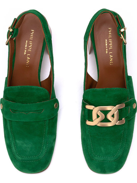 Pumps mit Riemchen Grün