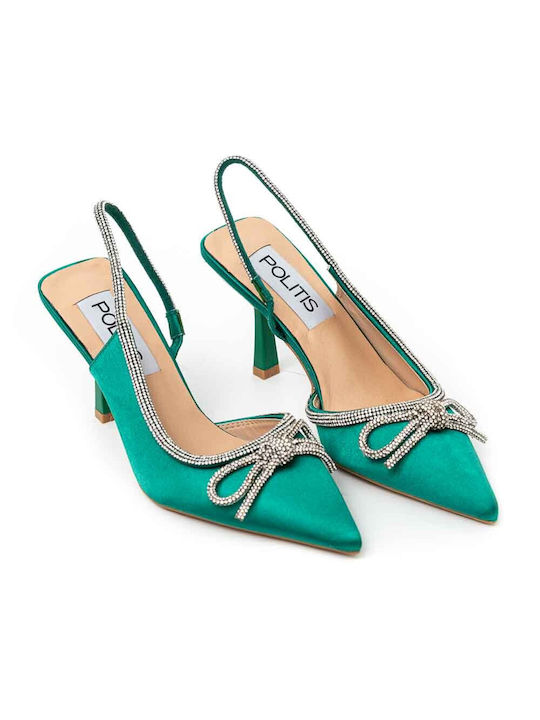 Politis shoes Anatomic Leather Green High Heels