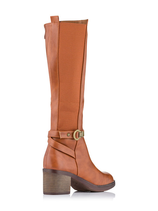 Diamantique Riding Boots with Rubber Alkmini Tabac Brown