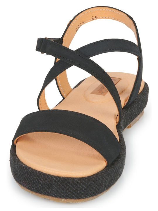 Flache Sandalen für Damen in Schwarz Farbe