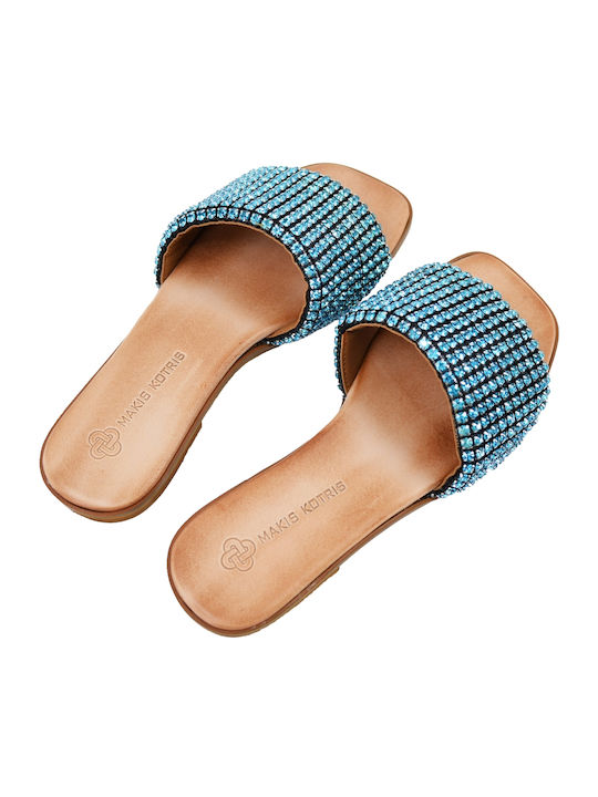 Sandale Casual Damă De Piele Albastru Deschis
