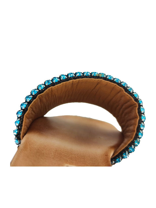 Sandale Casual Damă De Piele Albastru Deschis