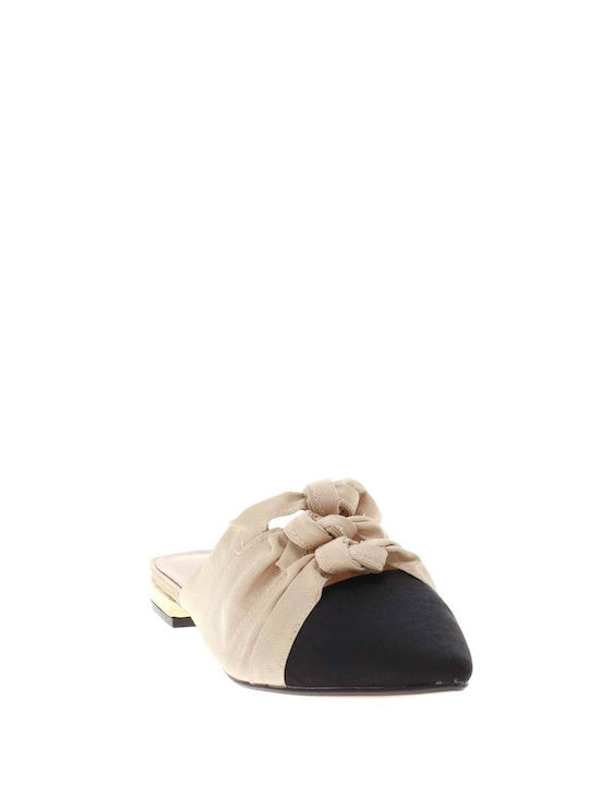 Flach Mules in Beige Farbe