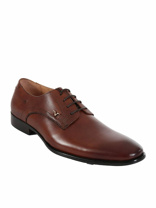 19V69 Men's Leather Dress Shoes Brown