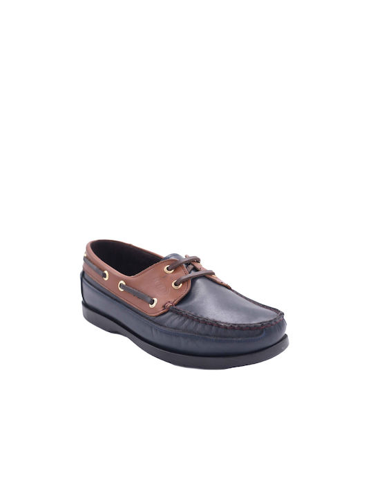 Anne Klein Men's Leather Boat Shoes Blue