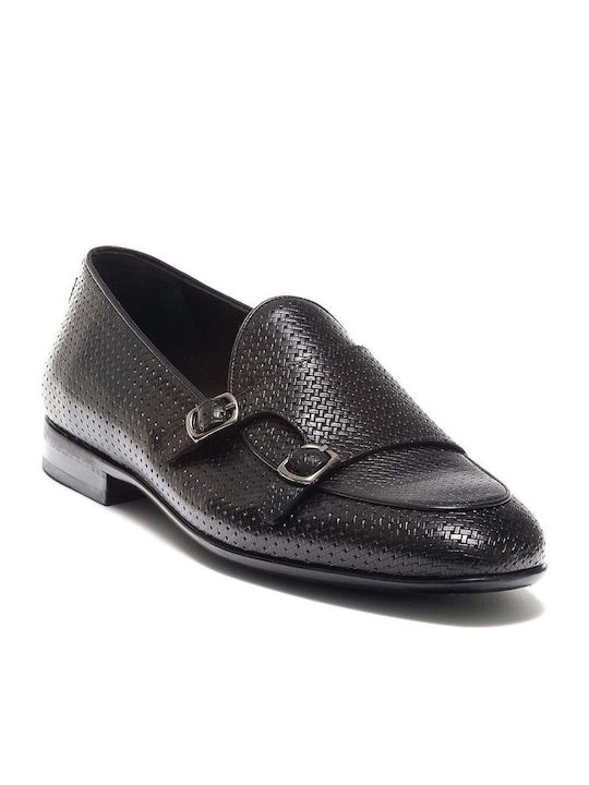 Perlamoda Men's Leather Loafers Black