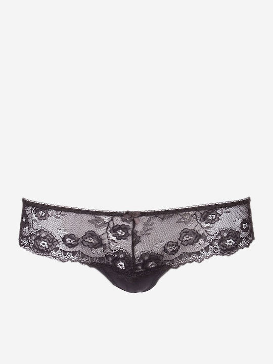 Norddiva Lace Underwear Set with Bra & Brazil Black