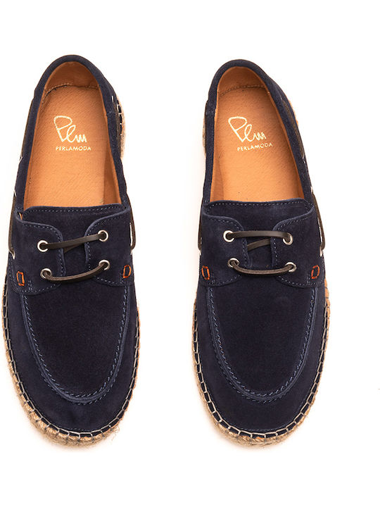 Leder Herren Espadrilles in Blau Farbe