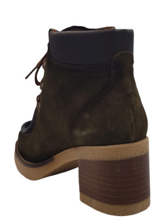 Desiree Shoes Leather Women's Ankle Boots Green